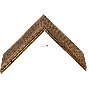 Custom Picture Frame | 1 1/2W 7/8H 5/8R Rustic Gold Beaded | Great for Artwork, Photos (3709)