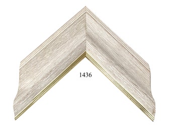 Custom Picture Frame | 2 3/4&quot; Rustic White Farmhouse Barnwood w/Gold Lip | Great for Artwork (1436)