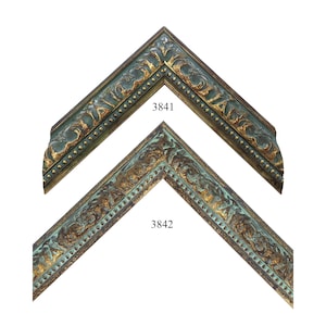 Custom Picture Frame ( 3841 - 3842) | 1 3/4&quot; Teal w Gold Ornate | Great for Art, Photos