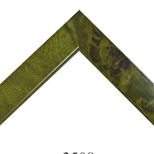 Picture Frame | 1/2&quot;W Apple Green Burl | 3/8&quot;R Custom Size Frame Great for Photos, Art, Diplomas & Certificates (3508)