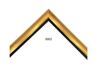 Custom Picture Frame | 1 1/2" Gold with Black Lip | Great for Paintings, Art (0005)