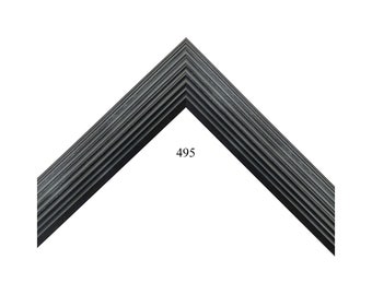 Custom Picture Frame | 1 3/8" Dusted Black Ribbed Fluted | Great for Artwork, Photos 495