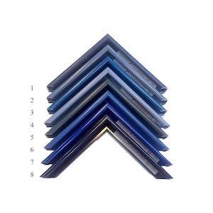 Metal Picture Frame | Custom Cut Sectional Metal 3/8&quot;W x 1&quot;H x 19/32&quot; R | Nielsen 15 Variety of Blue