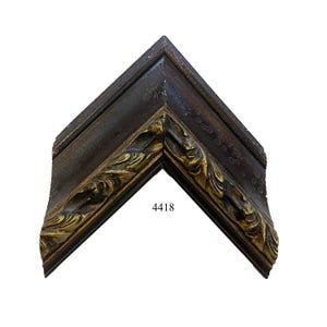 Custom Picture Frame (4418) | 4&quot; Large Ornate Black with Gold | Great for Artwork