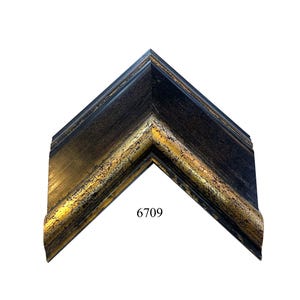 Custom Picture Frame (6709 | 4&quot; Large Black with Gold | Great for Artwork