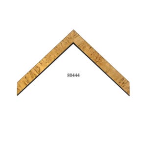 May include: A section of a wooden picture frame with a light brown, patterned finish. The frame is angled, with a dark line along the edges. The number "80444" is printed in black on the frame.