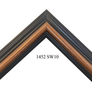 Custom Picture Frame | 2" Wide Black Perimeter with Raised Rounded Wood Inner Trim Traditional Moulding | Great for Art Diplomas Photos 1452
