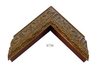 Custom Size Picture Frame | 2 3/4" Gold Ornate with Antique Dusting | Great for Artwork, (6736)