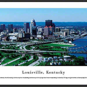 Louisville, KY City Skyline Panorama | Custom Framed Photo Panoramic Picture Wall Art For Home Office Business Gift LOU1