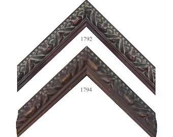 Custom Picture Frame | 1 3/8" Ornate Cherry and Ornate Walnut Dark Wood | Custom Size Frames Great for Artwork, Photos (1792 1794)