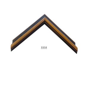 Custom Size Picture Frame | 1 3/8&quot; W Classic Brown with Two Tone Black 1/2&quot; Rabbet | Great for Artwork Photos | Custom Framing (3335)