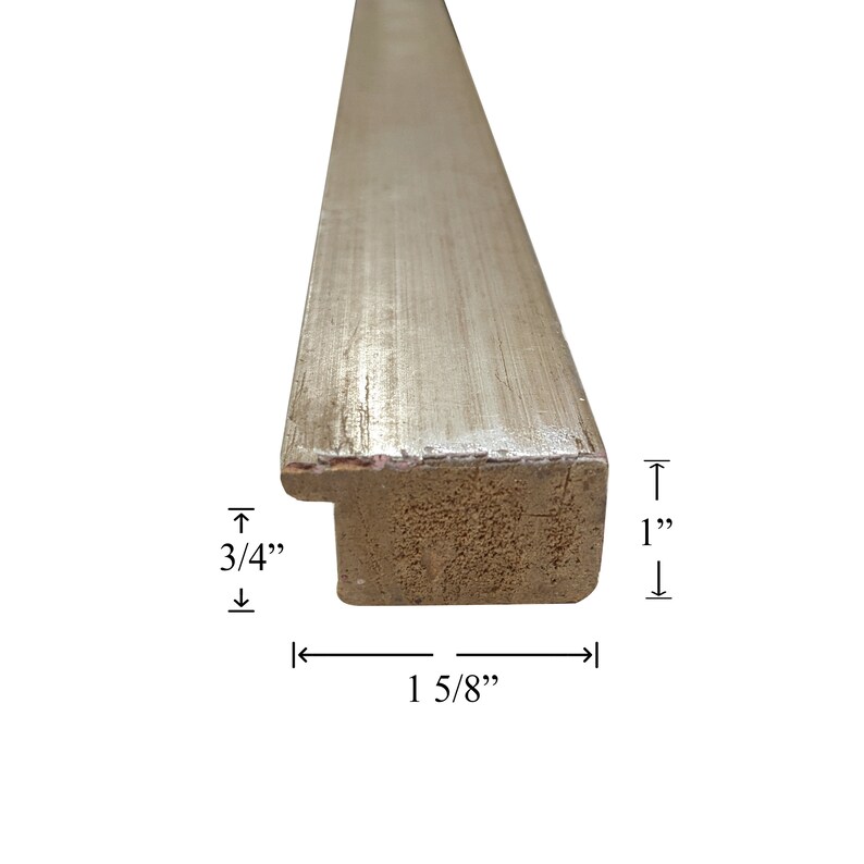 Custom Picture Frame 1 5/8 Decorative Silver Flat Profile Custom Size