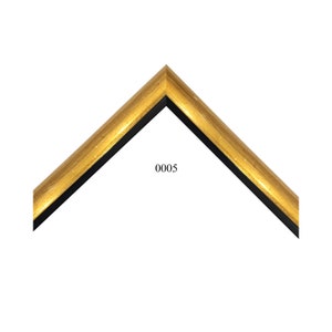 Custom Picture Frame | 1 1/2" Gold with Black Lip | Great for Paintings, Art (0005)