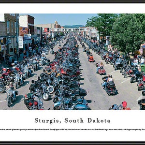 Sturgis Motorcycle Rally, South Dakota | Custom Framed Panoramic Picture STU3