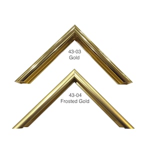 Custom Cut Picture Frame Sectional Metal (M43) | 1/2W 1 1/2H 15/16R Gold & Frosted Gold (Must order 2 packs to complete 1 frame)