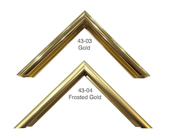 Custom Cut Picture Frame Sectional Metal (M43) | 1/2W 1 1/2H 15/16R Gold & Frosted Gold (Must order 2 packs to complete 1 frame)