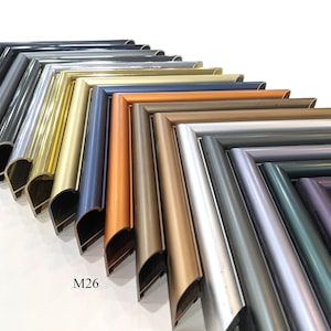 Custom Cut Sectional Metal Picture Frame | 1/2&quot;W x 1&quot;H x 1/2&quot; Rabbet | Matte, Frosted Metal Moulding M26