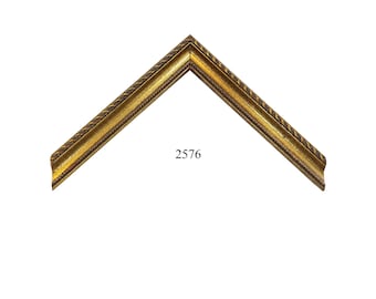 Custom Picture Frame | 3/4W 3/4H 3/8R Decorative Dark Gold with Ornate Roping and Beading Antique Gold Custom Size (2576)