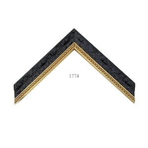 Custom Picture Frame (1774) | 1&quot; Black Ornate with Gold Beaded Trim | Great for Photos, Art