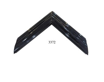 Custom Picture Frame | 1 1/2" Shiny Black Laquered Wood | Great for Photos, Art (3372)