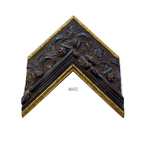 Custom Picture Frame (4602) | 4&quot; Large Ornate Black with Gold | Great for Artwork