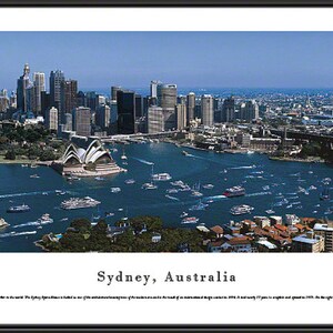 Sydney, Australia, Aerial View Of Downtown Sydney | Framed Panorama City Skyline Panoramic Picture SYD1