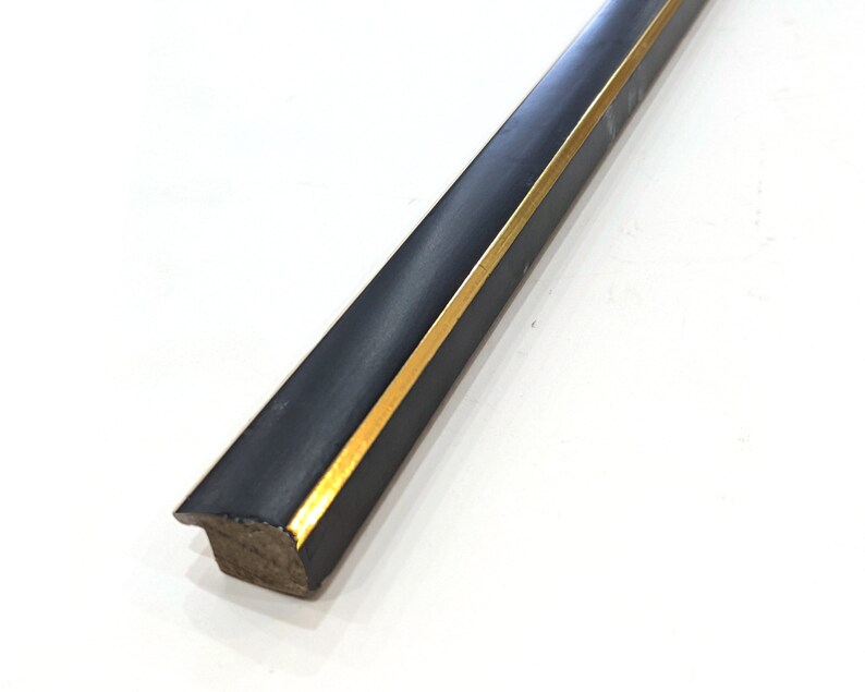 Custom Picture Frame 3/4W 3/4H 1/4R Black With Gold Trim Great for