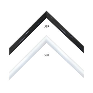 May include: Two picture frame samples, one black and one white, with the numbers 519 and 520 printed on them.