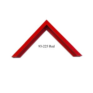 May include: A red picture frame with a simple, clean design. The frame is made of wood and has a smooth finish. The frame is labeled "93-225 Red".