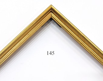 Custom Picture Frame | 1/2"W x 3/4" H x 3/8"R Yellow Gold Traditional | Great for Photos, Art, Diplomas & Certificates (145)