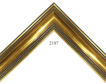 Custom Picture Frame | 1 3/4"W Gold with Beaded Trim | Custom SIze Framing Great for Paintings, Art, Photos (2107)