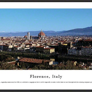 Florence, Italy, Piazza del Duomo | Framed Panoramic Picture City Skyline Panorama FLO1