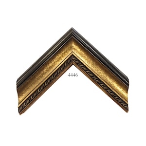 Custom Frames | 2&quot; Gold with Black Rope Trim | Custom Size Picture Frames Great for Art, Photos, Wall Decor, Mirrors (4446)