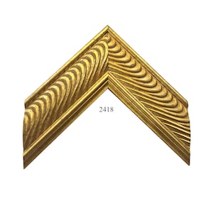Custom Picture Frame | 2 1/2W 1H 1/2R Gold Ribbed Decorative Wavy | Custom Size High-End Frames Great for Artwork, Diplomas, Decor 2418