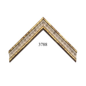 Custom Picture Frame | 1 &quot; Ribbed White with Gold | Great for Art (3788)