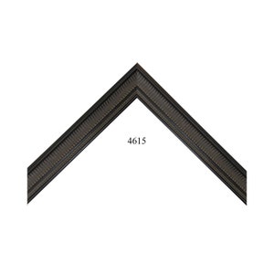 Custom Picture Frame (4615) | 1 1/2W 1H 3/8R Dusted Decorative Black Ribbed, Grooved | Great for Art, Photos