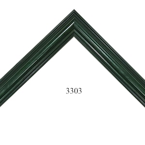 Custom Size Picture Frame | Dark Forest Green Rounded with Classic Lines 1 1/4&quot; Width 3/8&quot; Rabbet | Great For Art, Photos 3303