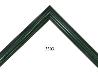 Custom Size Picture Frame | Dark Forest Green Rounded with Classic Lines 1 1/4" Width 3/8" Rabbet | Great For Art, Photos 3303