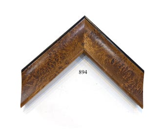 Custom Picture Frame | 2"W Medium Brown Burl Veneer w/Black Edge | Custom Size Framing Great for Photos (894)