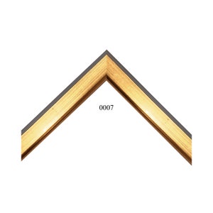 Custom Picture Frame | 1&quot; Two Tone Gold Slightly Trapezoid with Black Sides | Great for Photos, Art (0007)