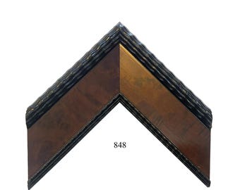 Custom Picture Frame | 2 5/8" Mahogany with Wavy Black Edging | Great for Artwork, (848)