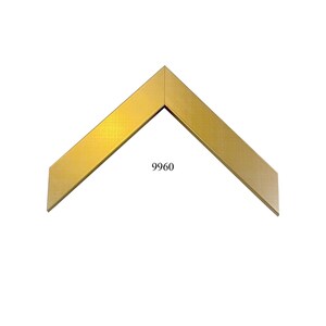 May include: A gold-colored picture frame with a beveled edge and the number 9960 printed on the frame.