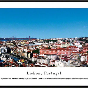 Lisbon, Portugal Skyline Panorama | Framed Panoramic Picture Wall Art LIS1