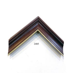 Custom Picture Frame | 2 1/4&quot;W Dark Brown with Gold Trim | Great for Artwork (2485)