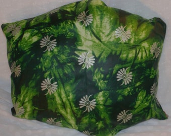 Octagon Shaped Emerald Simulated Tie dye  Throw Pillow.