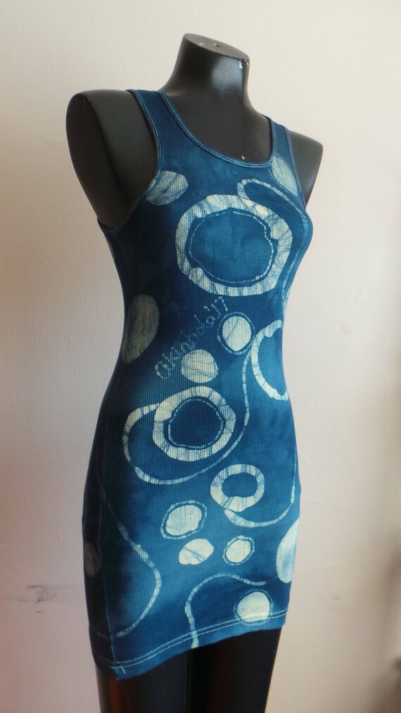 Batik handmade direct application one-of-a-kind dress.CIRCLES BIMD009