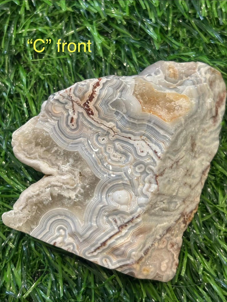 Crazy Lace Agate Crystal Polished Slabs From Mexico Beautiful Banding Sparkling Druzy Energy Balance Decor Or Gift C