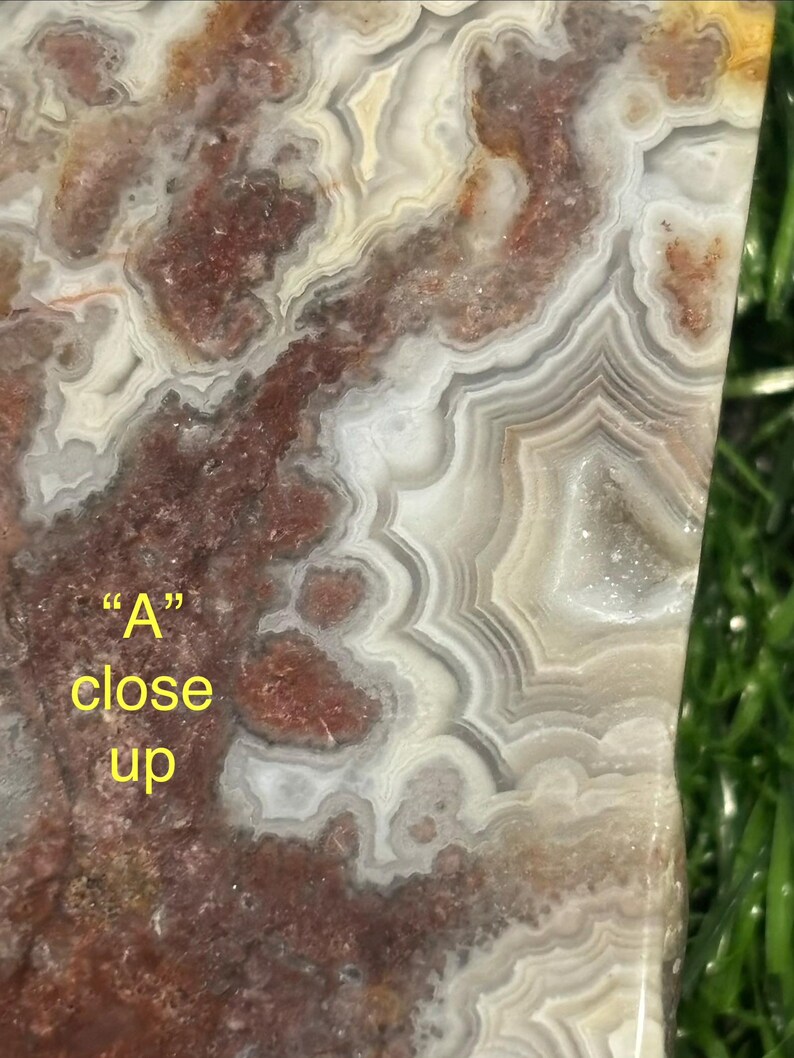 Crazy Lace Agate Crystal Polished Slabs From Mexico Beautiful Banding Sparkling Druzy Energy Balance Decor Or Gift afbeelding 4