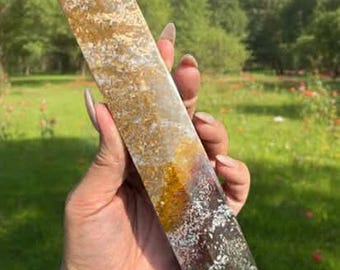 Ocean Jasper Kristallturm XL Bunte Wirbel Energiebalance Dekoration oder Geschenk 10,6 Zoll