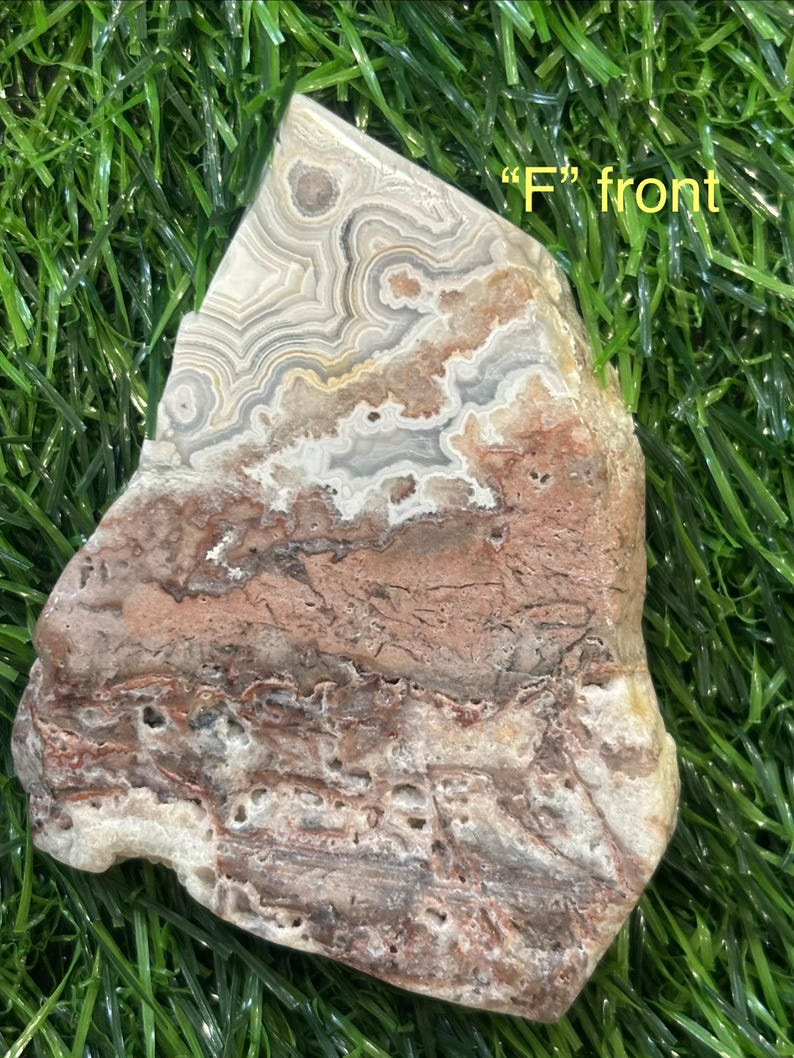 Crazy Lace Agate Crystal Polished Slabs From Mexico Beautiful Banding Sparkling Druzy Energy Balance Decor Or Gift F